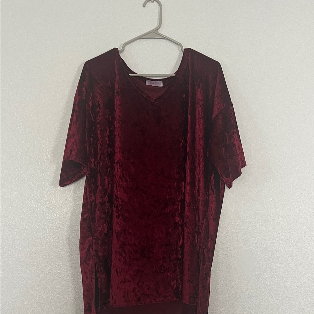 Elegant Velvet Burgundy Top